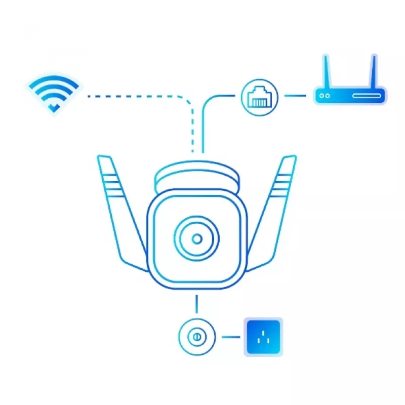 TP-Link Tapo Outdoor Security Wi-Fi -kamera, IP-turvakamera, ulkokäyttöön, langallinen & langaton, Amazon Alexa & Google Assistant, CE, katto/seinu