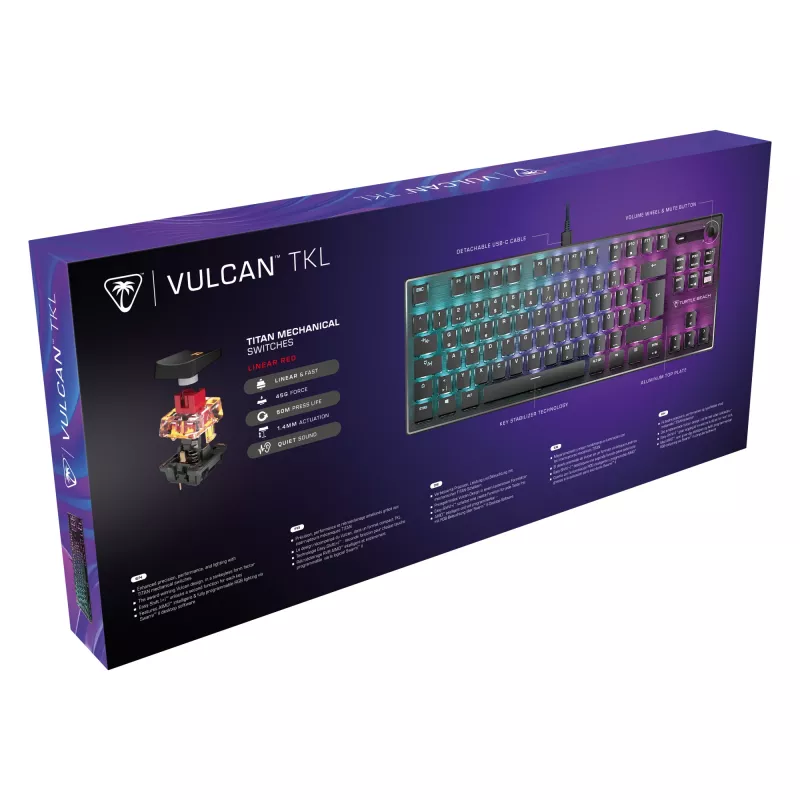 Turtle Beach Vulcan TKL näppäimistö peli USB QWERTZ saksa musta