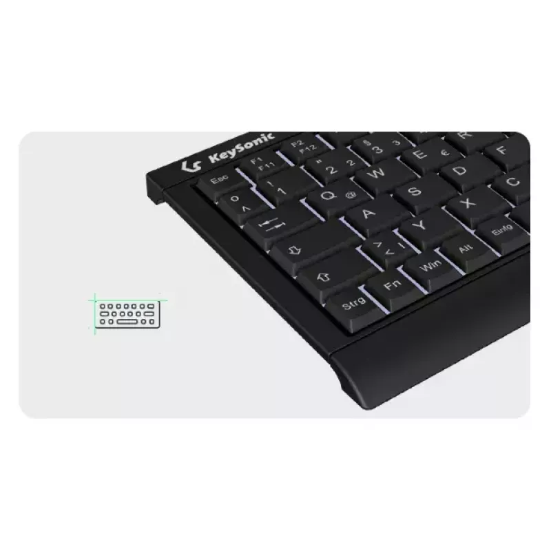 KeySonic KSK-3011ELC (DE) näppäimistö koti USB QWERTZ saksa musta