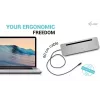 i-tec USB-C metalli ergonominen 3x 4K näyttö telakointiasema + Power Delivery 100 W