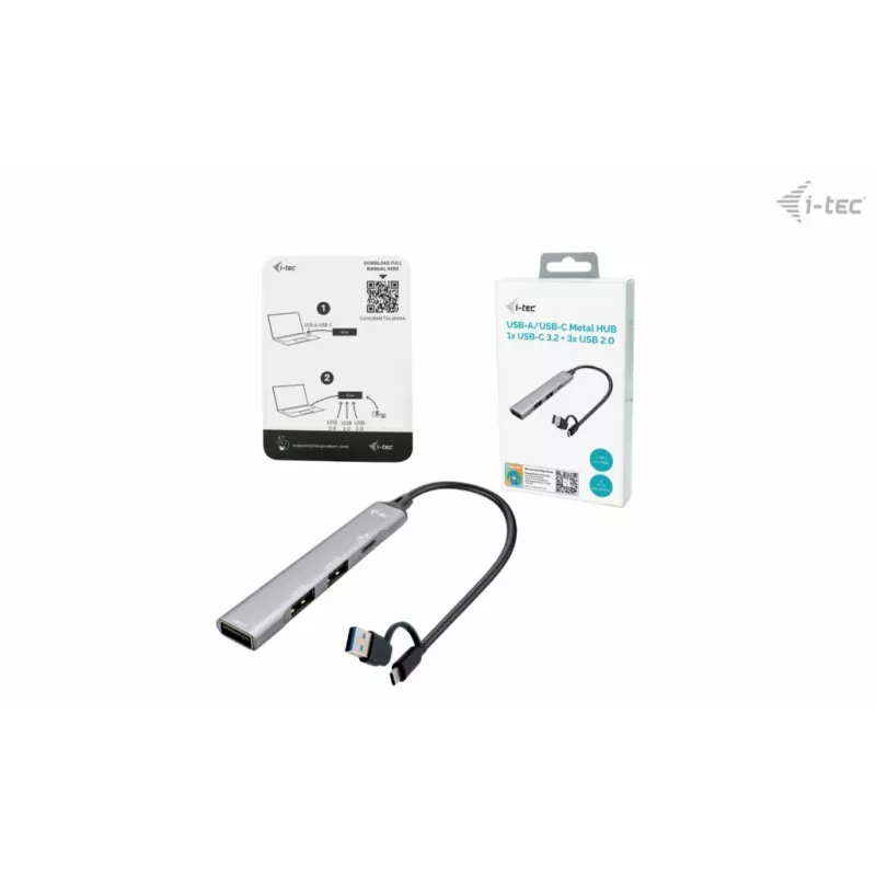 i-tec USB-C/USB-A metallikeskitin 1x USB 3.0 + 3x USB 2.0