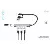 i-tec USB-C/USB-A metallikeskitin 1x USB 3.0 + 3x USB 2.0