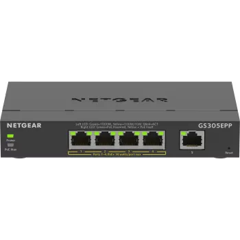 NETGEAR 5-porttinen Gigabit Ethernet hallittava kytkin (GS305EPP)