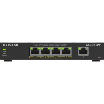 NETGEAR 5-porttinen Gigabit Ethernet hallittava kytkin (GS305EPP)