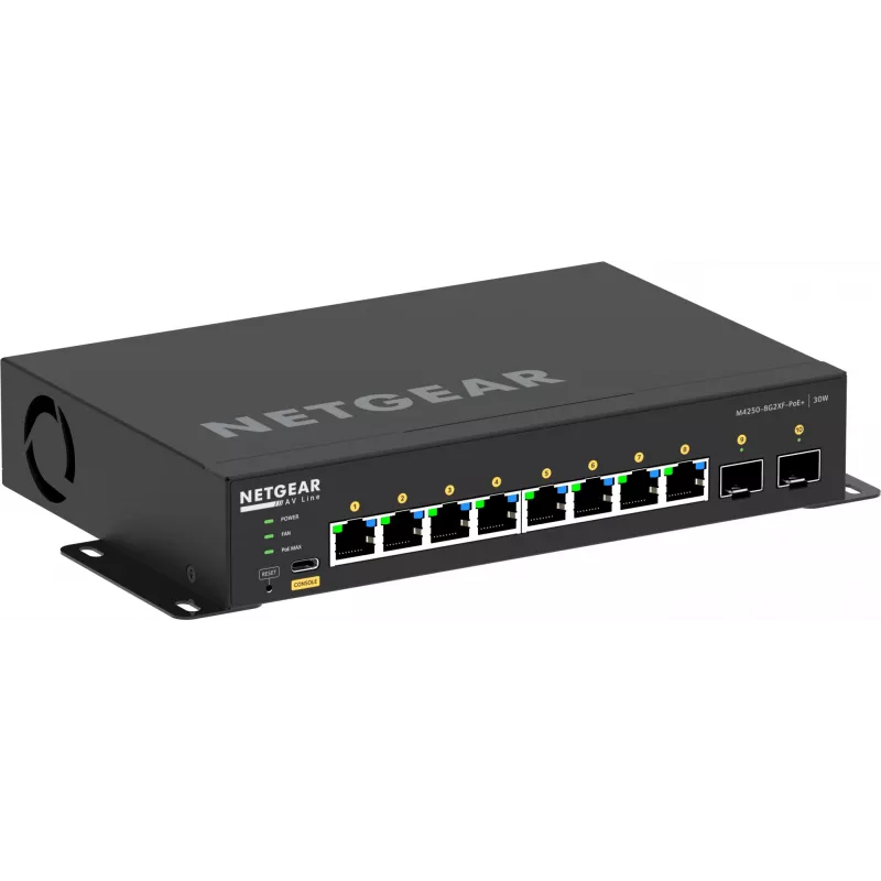 Hallittava kytkin NETGEAR GSM4210PX 8x1G PoE+ 220W 2xSFP+