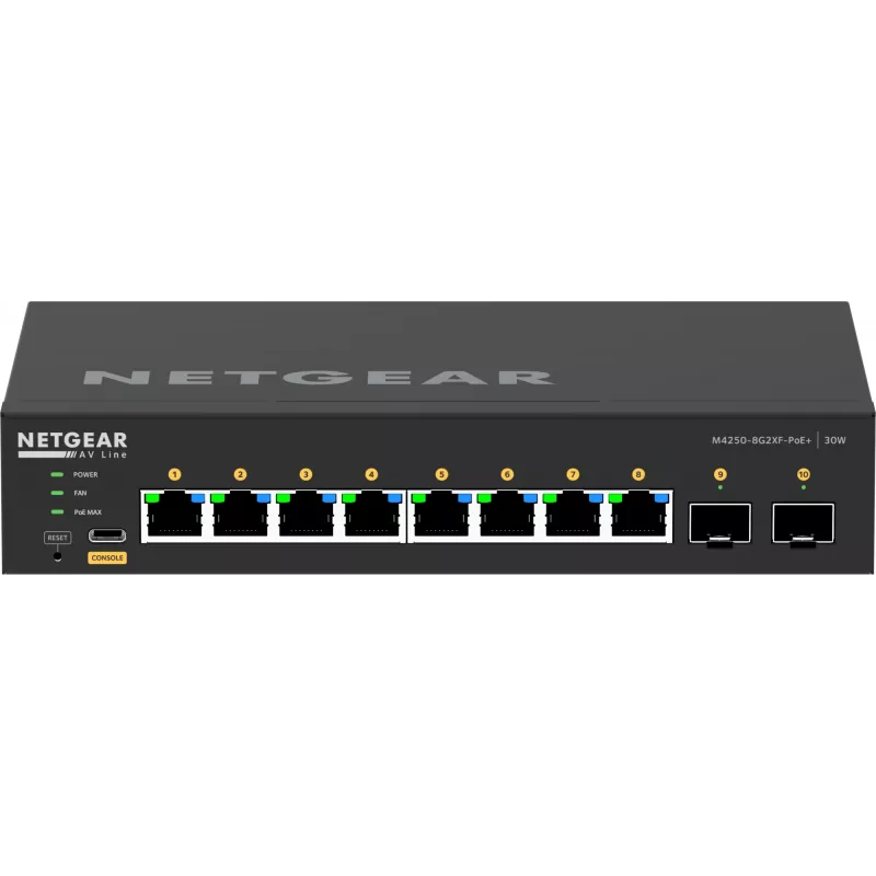 Hallittava kytkin NETGEAR GSM4210PX 8x1G PoE+ 220W 2xSFP+