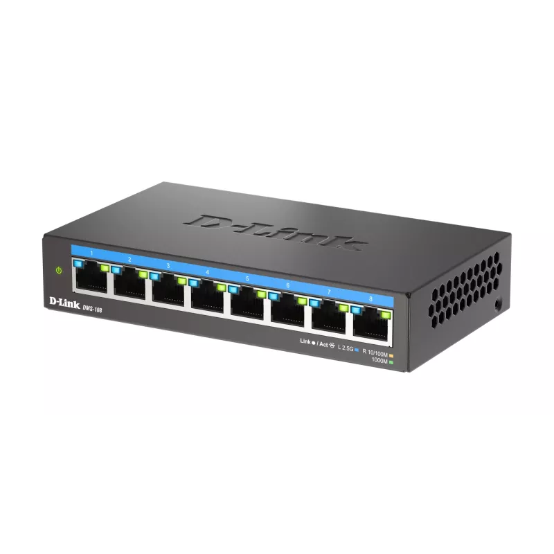 Hallitsematon kytkin D-Link DMS-108/E 8-porttinen 2.5G Ethernet 40 Gbit/s