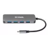 USB-keskitin D-Link DUB-2340 USB-C 4-porttinen USB 3.0 Power Delivery 60W