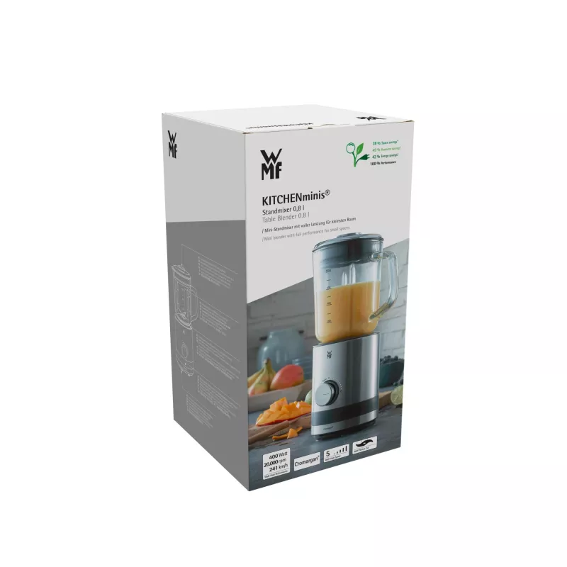 WMF KITCHENminis 0416490011 0,8 L pöytäsekoitin 400 W musta, ruostumaton teräs, läpinäkyvä