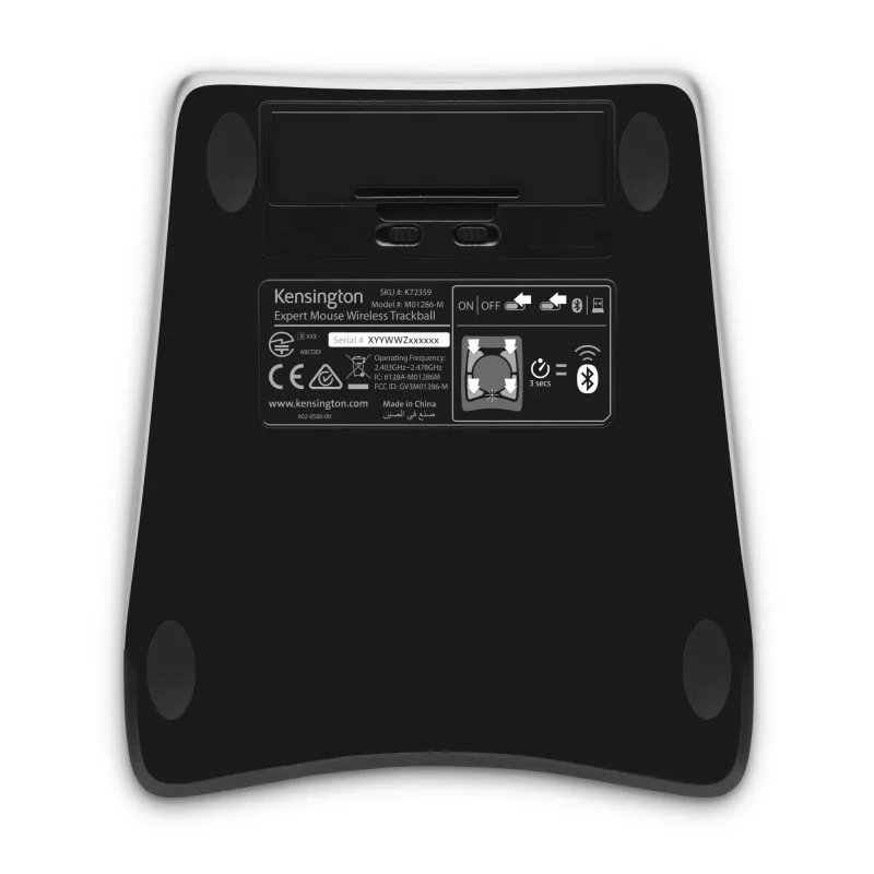 Kensington Expert hiiri langaton trackball, molempikätinen, optinen, RF Wireless + Bluetooth, 400 DPI, musta