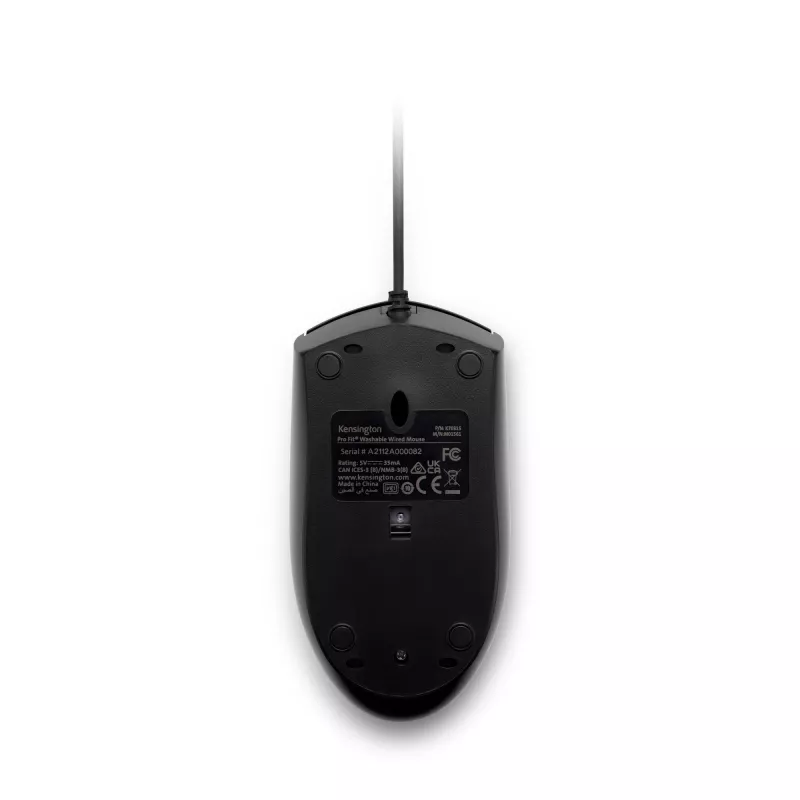 Kensington Pro Fit langallinen pestävä hiiri, molempikätinen, optinen, USB, 1600 DPI, musta