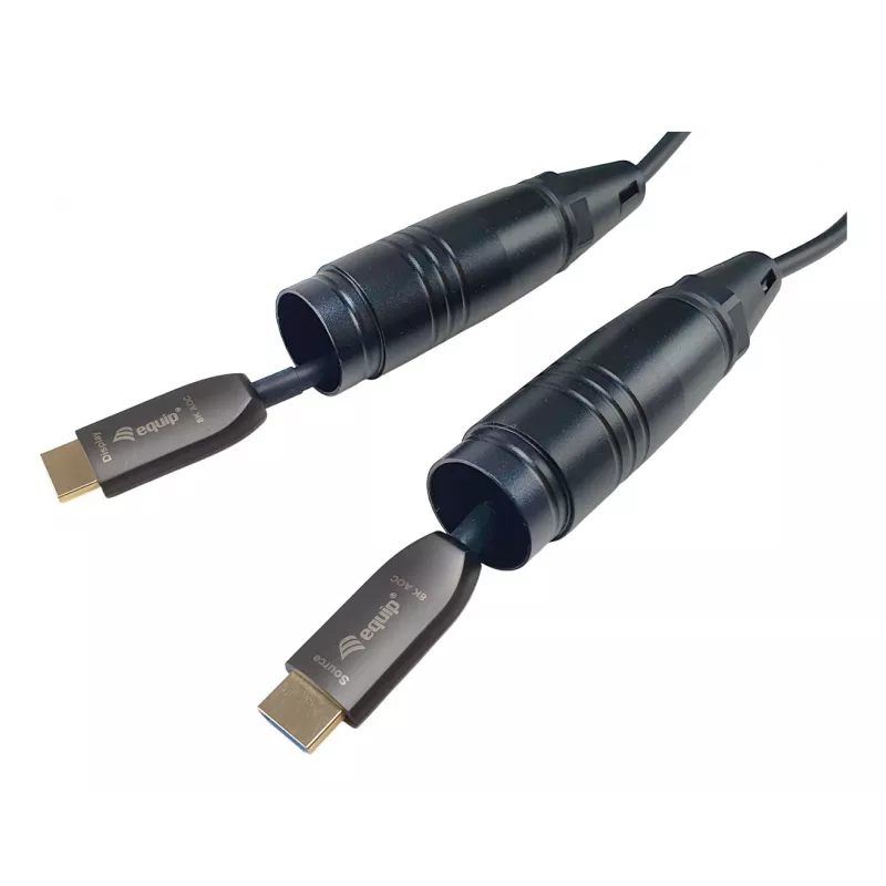 Equip HDMI 2.1 aktiivinen optinen panssarikaapeli, 25 m, 8K/60Hz, 4K/120Hz, 48Gbps
