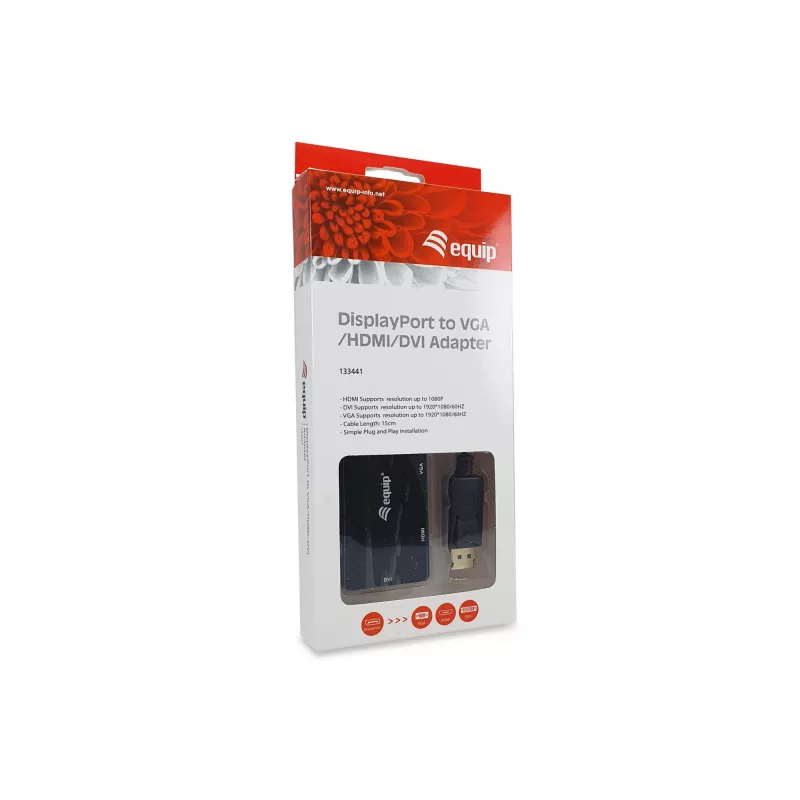 Adapteri DisplayPort - VGA HDMI DVI Equip 133441