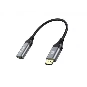 Equip DisplayPort 1.2 - HDMI -adapteri, 4K/60Hz, 0,15 m, DisplayPort, HDMI, uros, naaras, suora