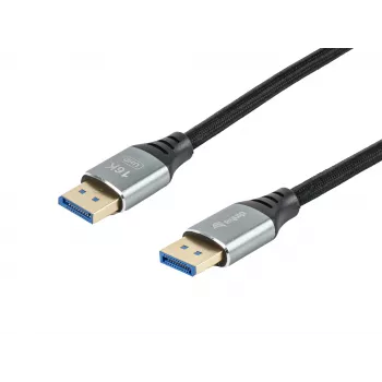 Equip DisplayPort 2.1 Premium -kaapeli, 3,0 m, 16K/60 Hz, 54 Gbit/s