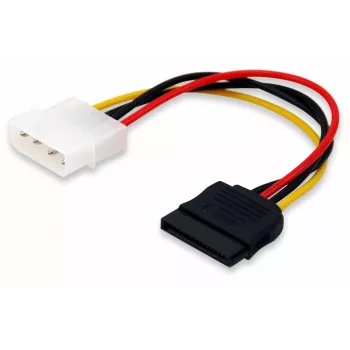 Equip SATA sisäinen virtakaapeli, Molex (4-napainen), SATA 15-napainen, 0,15 m, uros, suora, suora