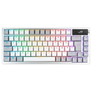 ASUS ROG Azoth valkoinen näppäimistö pelikäyttöön USB + RF Wireless + Bluetooth QWERTZ saksa