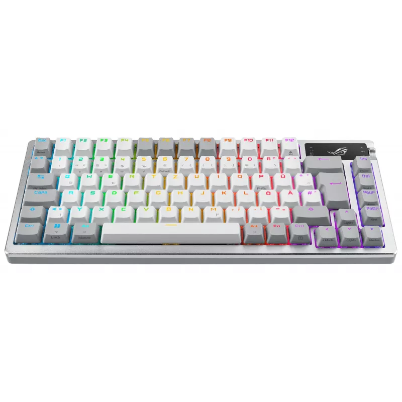 ASUS ROG Azoth valkoinen näppäimistö pelikäyttöön USB + RF Wireless + Bluetooth QWERTZ saksa