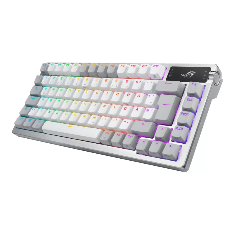 ASUS ROG Azoth valkoinen näppäimistö pelikäyttöön USB + RF Wireless + Bluetooth QWERTZ saksa