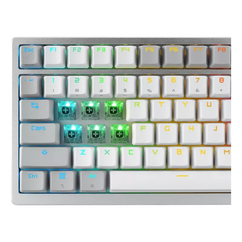 ASUS ROG Azoth valkoinen näppäimistö pelikäyttöön USB + RF Wireless + Bluetooth QWERTZ saksa