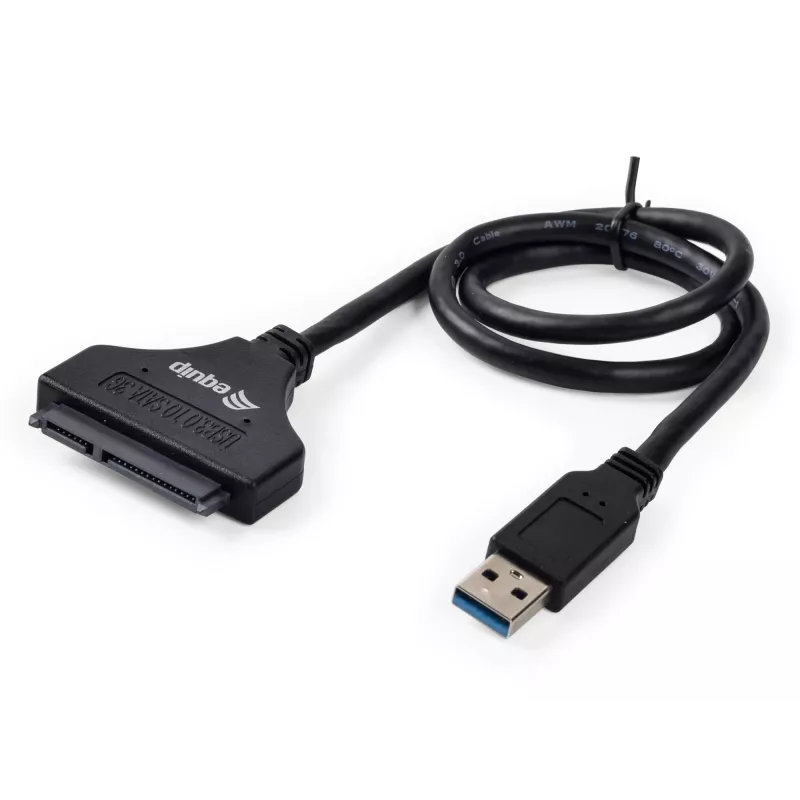 Equip USB 3.0 - SATA sovitin, musta, 5 Gbit/s, CE, 50 mm, 9,5 mm, 550 mm