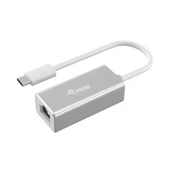 Equip USB Type-C - RJ45 Gigabit -verkkoadapteri, kaapeloitu, USB Type-C, Ethernet, 1000 Mbit/s, hopea