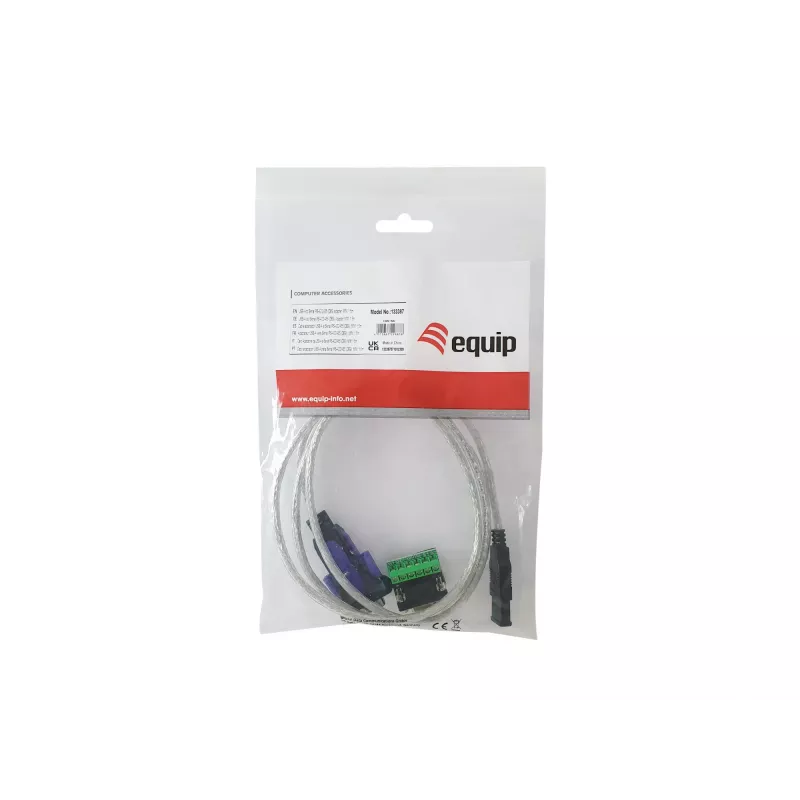 Equip USB-A - sarjaportti RS-422/485 DB9 -adapterikaapeli, harmaa, 1,5 m, USB Type-A, DB-9, uros, uros