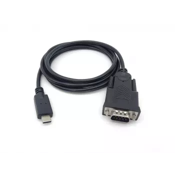 Equip USB-C - sarjaportti DB9 -kaapeli M/M 1,5 m musta