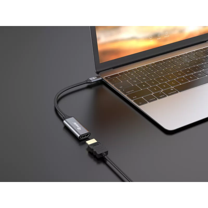 Equip USB-C - HDMI 2.0 -adapteri, 4K/60Hz, 0,15 m, USB Type-C, HDMI, uros, naaras, suora