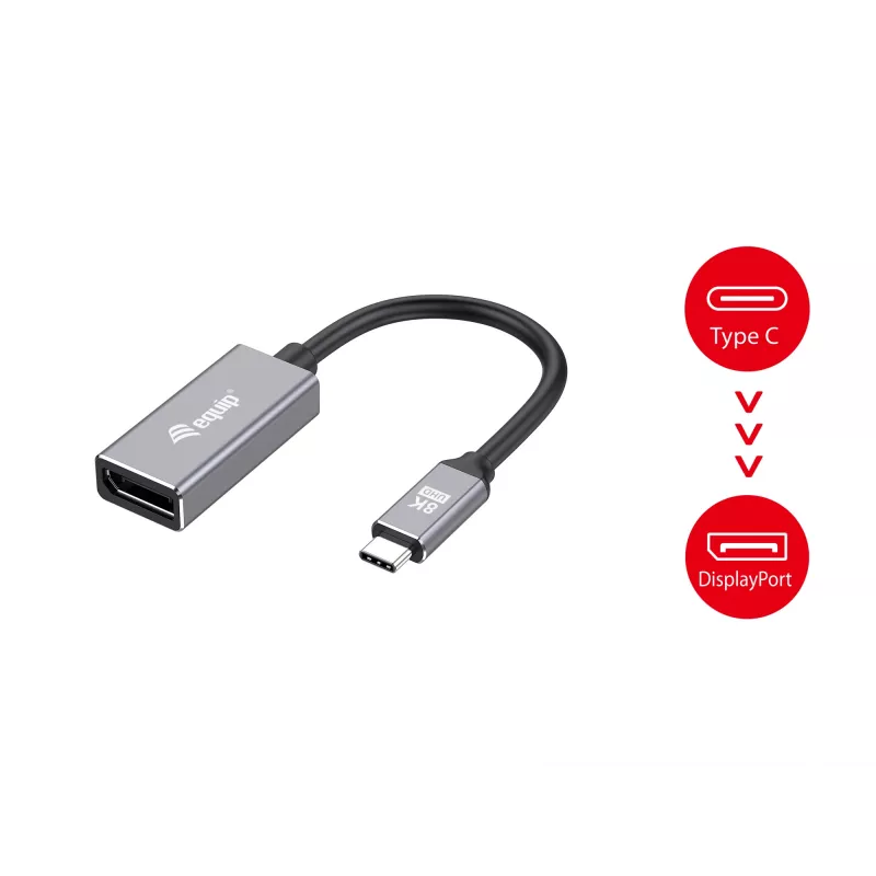 Equip USB-C - DisplayPort 1.4 -adapteri 8K 30Hz 0,15 m