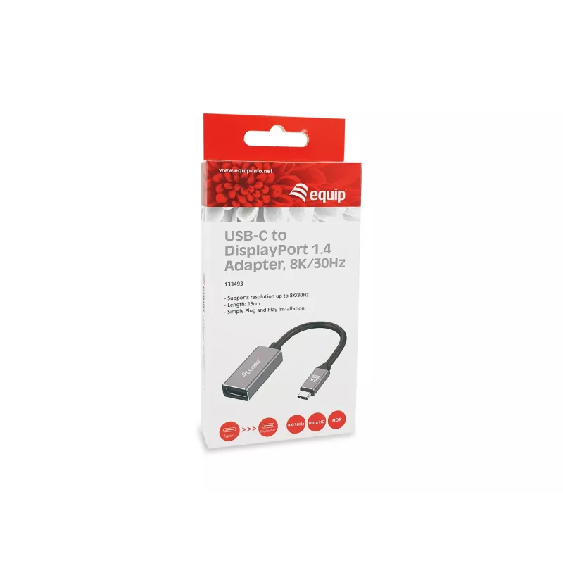 Equip USB-C - DisplayPort 1.4 -adapteri 8K 30Hz 0,15 m