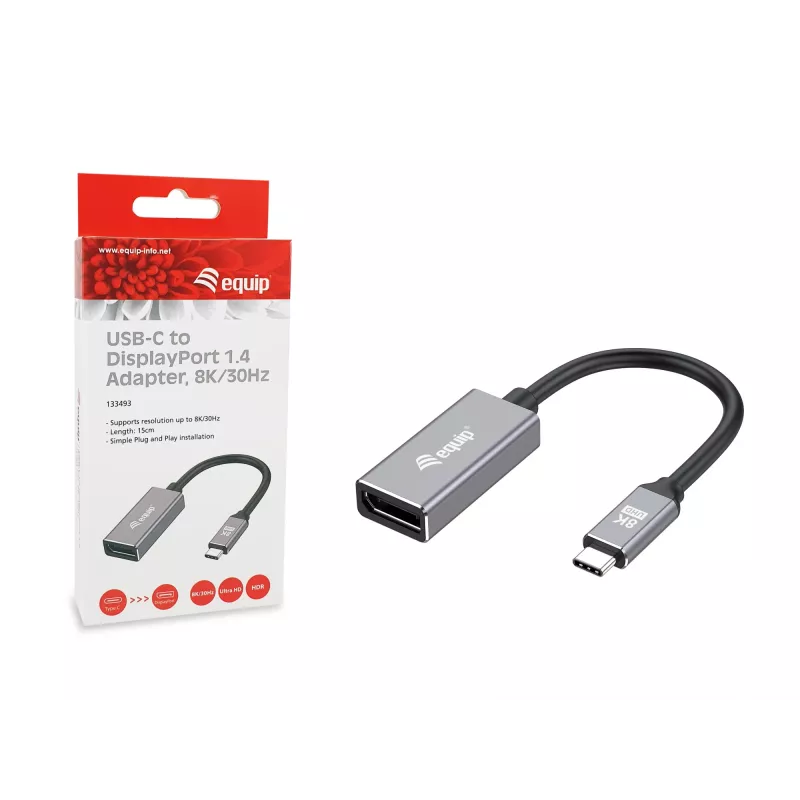 Equip USB-C - DisplayPort 1.4 -adapteri 8K 30Hz 0,15 m