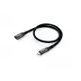 Equip USB 3.2 Gen 2 C - C -jatkokaapeli, M/F, 1,0 m, 4K/60Hz, 10 Gbit/s