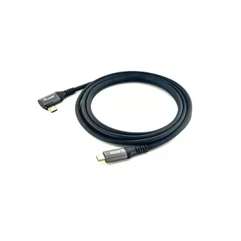 Equip USB 2.0 C - C 90° kulmakaapeli, M/M, 1,0 m, 100 W Emark-piirisarjalla