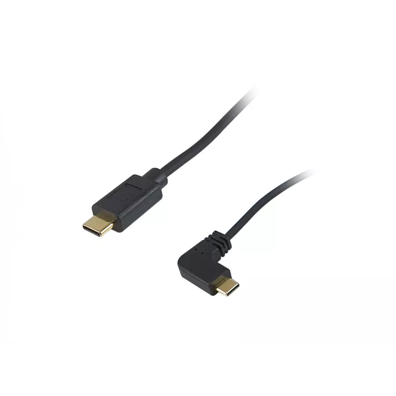Equip USB 2.0 C - C 90° kulma spiraalikaapeli M/M 1 m musta