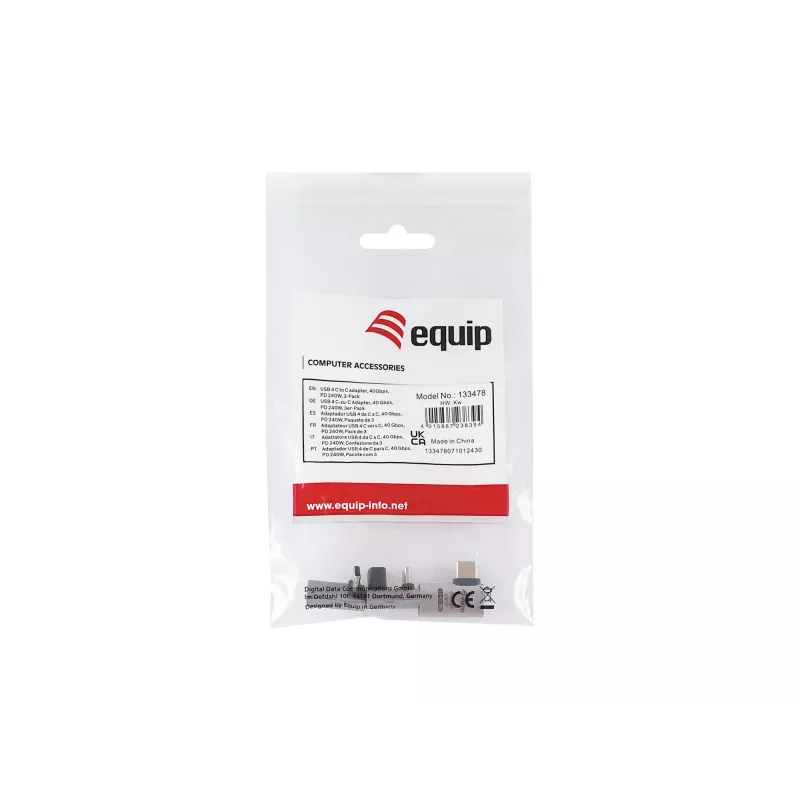 Equip USB 4 C - C -adapteri, 40 Gbit/s, PD 240 W, 3 kpl:n pakkaus