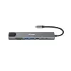Equip USB-C 8-in-1 -monitoimiadapteri, kaapeloitu, USB Type-C, 100 W, 1000 Mbit/s, 1000BASE-T, IEEE 802.3ab