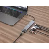 Equip USB-C 8-in-1 -monitoimiadapteri, kaapeloitu, USB Type-C, 100 W, 1000 Mbit/s, 1000BASE-T, IEEE 802.3ab