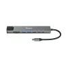Equip USB-C 8-in-1 -monitoimiadapteri, kaapeloitu, USB Type-C, 100 W, 1000 Mbit/s, 1000BASE-T, IEEE 802.3ab