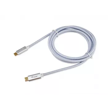 USB-C - USB-C -kaapeli EQUIP 3,0 m — USB 3.2 Gen 2, 10 Gbps, PD 100 W, 4K/60 Hz, valkoinen