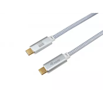 USB-C - USB-C -kaapeli EQUIP 3,0 m — USB 3.2 Gen 2, 10 Gbps, PD 100 W, 4K/60 Hz, valkoinen