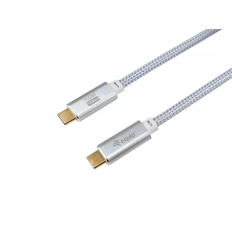 USB-C - USB-C -kaapeli EQUIP 3,0 m — USB 3.2 Gen 2, 10 Gbps, PD 100 W, 4K/60 Hz, valkoinen