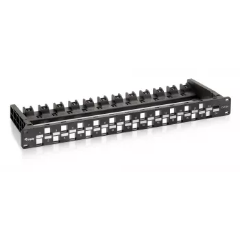 Equip 24-porttinen Keystone Cat.6A -patchpanel, suojaamaton, musta