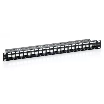 Equip 24-porttinen Keystone Cat.6 -patchpanel, suojaamaton, musta
