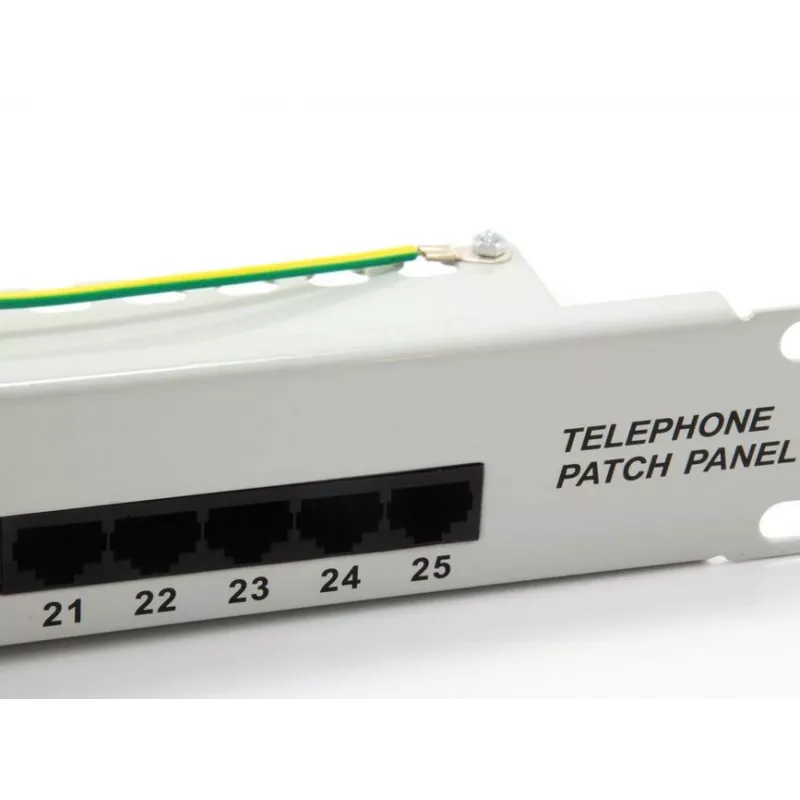 Equip 25-porttinen Cat.3 RJ45 ISDN -patchpanel, vaaleanharmaa