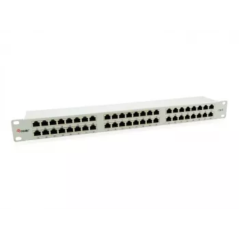 Equip 48-porttinen Cat.6 -patchpanel, suojattu, vaaleanharmaa