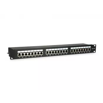 Equip 24-porttinen Cat.5e suojattu patch-paneeli, musta