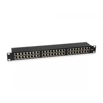 Equip 48-porttinen Cat.6 suojattu patch-paneeli, musta
