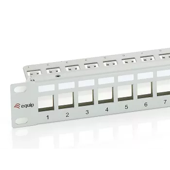 Equip 24-porttinen Keystone Cat.6 suojattu patch-paneeli, vaaleanharmaa