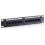 Equip 12-porttinen Cat.5e suojaamaton patch-paneeli, musta